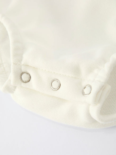 Mommy & Me Christmas Bow Print Baby Romper with Green Furry Bell Bottoms